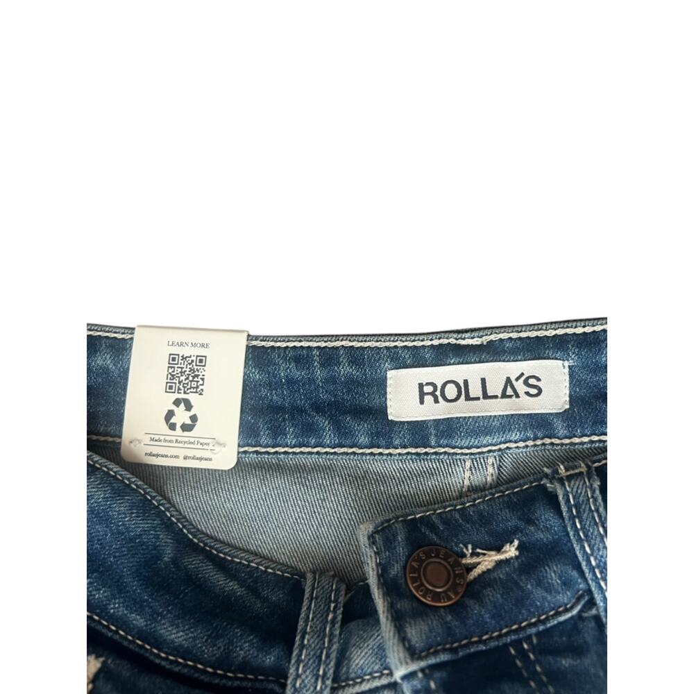 Rollas Women’s East Coast Flare High Rise Y2K Flared Stretch Blue Jeans Size 29 - Picture 4 of 12